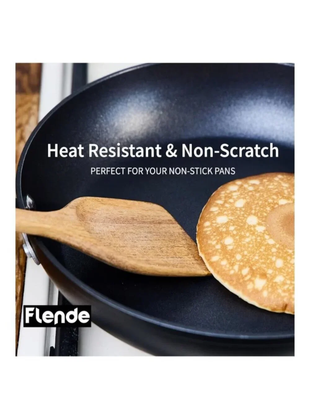 Flende Wooden Cooking Utensils Set 8-Piece Acacia Wood Natural Color